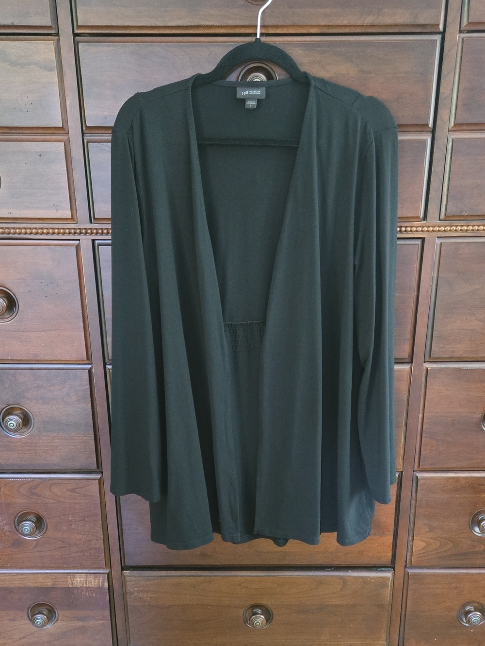 J.Jill Wearever Black Open-Front Cardigan Sweater Size L